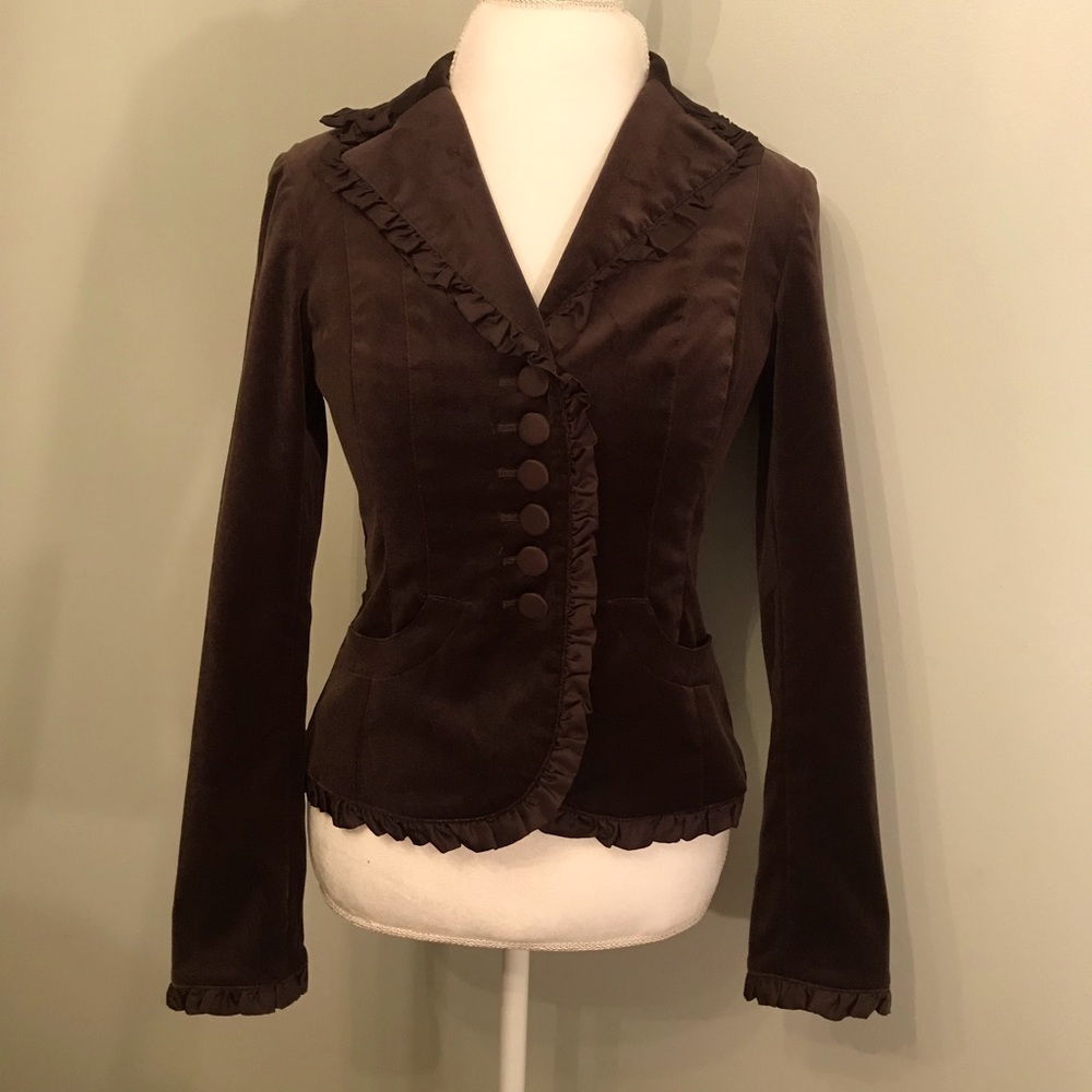 Doncaster Sport Dark Brown Velvet Fitted Jacket